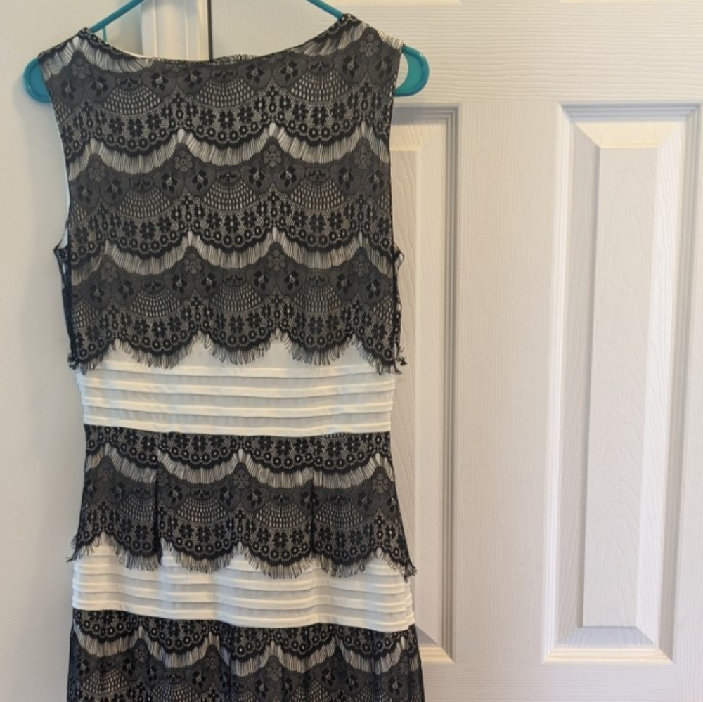 White and black dress